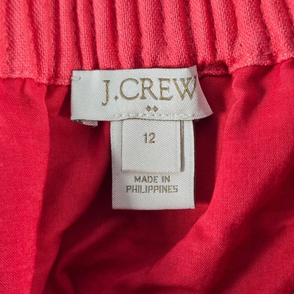 J.Crew‎ Womens Red Linen Cotton Paperbag Waist Mini Skirt 41575 Size 12